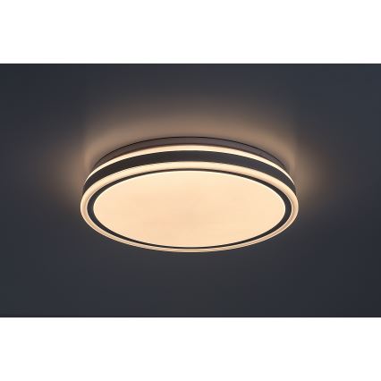 Rabalux - stmievateľné LED stropné svietidlo, 23 W/230 V, 3000–6500 K, priemer 38,5 cm, čierne, s diaľkovým ovládaním