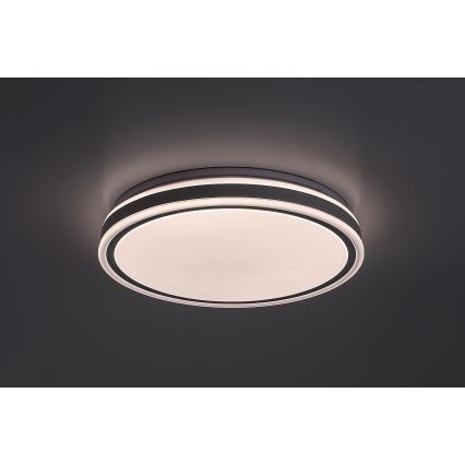 Rabalux - stmievateľné LED stropné svietidlo, 23 W/230 V, 3000–6500 K, priemer 38,5 cm, čierne, s diaľkovým ovládaním