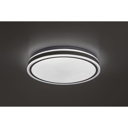 Rabalux - stmievateľné LED stropné svietidlo, 23 W/230 V, 3000–6500 K, priemer 38,5 cm, čierne, s diaľkovým ovládaním