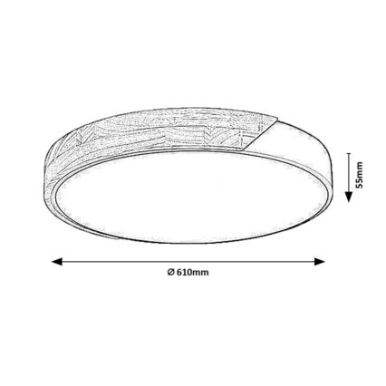 Rabalux - LED Stropné svietidlo LED/24W/230V 3000K biela/dub pr. 61 cm