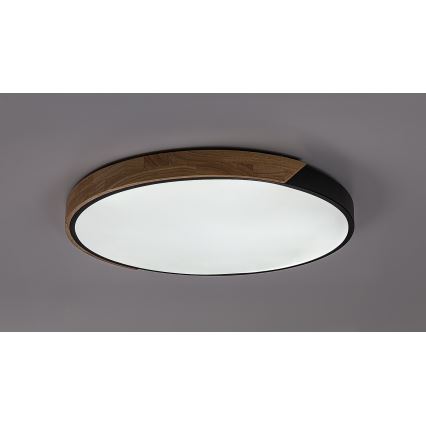 Rabalux - LED stropné svietidlo LED/42W/230V 3000/4000/6500K čierna/dub priemer 41 cm
