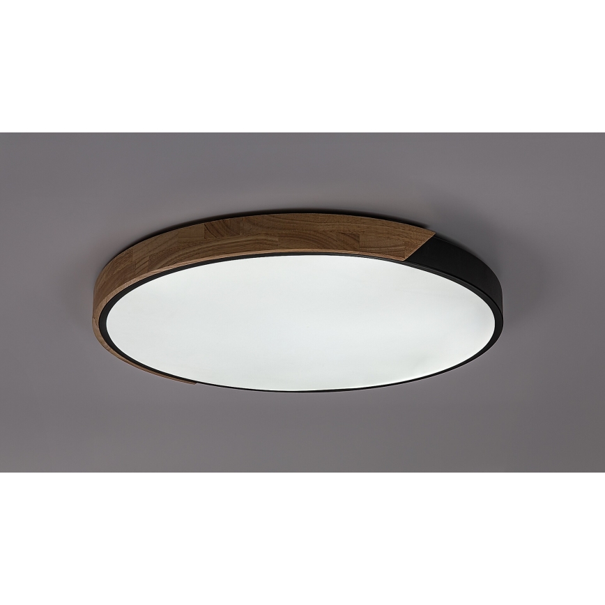 Rabalux - LED stropné svietidlo LED/42W/230V 3000/4000/6500K čierna/dub priemer 41 cm