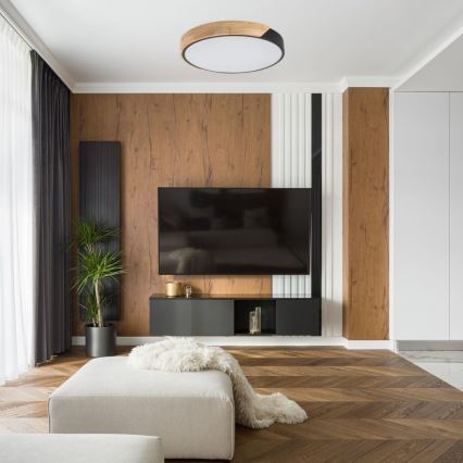 Rabalux - LED stropné svietidlo LED/42W/230V 3000/4000/6500K čierna/dub pr. 61 cm