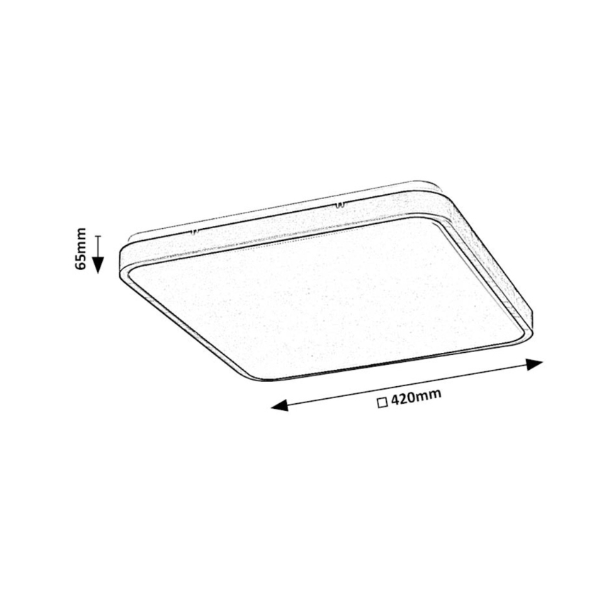 Rabalux - LED Kúpeľňové stropné svietidlo LED/36W/230V 3000/4000/6000K IP44 42x42 cm biela