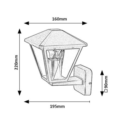 Rabalux - Vonkajšia nástenná lampa 1xE27/40W/230V IP44