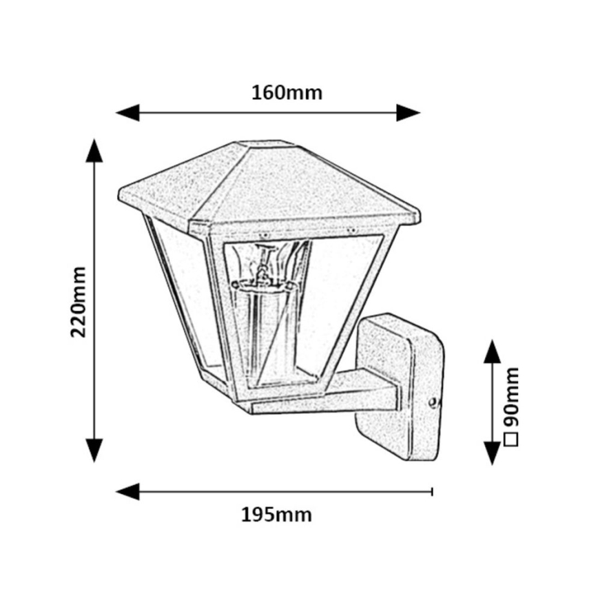 Rabalux - Vonkajšia nástenná lampa 1xE27/40W/230V IP44