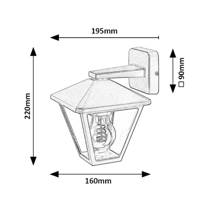 Rabalux - Vonkajšia nástenná lampa 1xE27/40W/230V IP44
