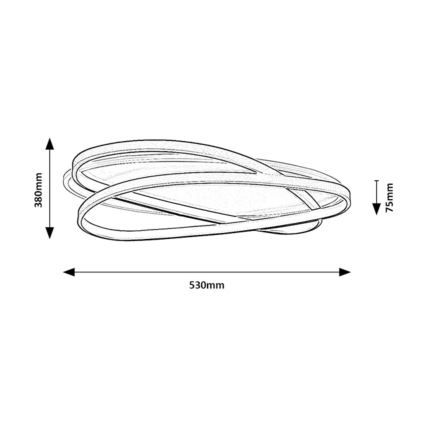 Rabalux - Stmievateľné LED stropné svietidlo LED/57W/230V 3000-6000K 53x38 cm + diaľkové ovládanie