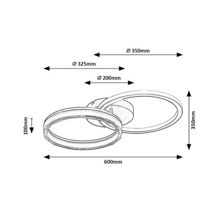 Rabalux - LED stmievateľné stropné svietidlo LED/38W/230V 3000-6500K 60x35 cm + diaľkové ovládanie