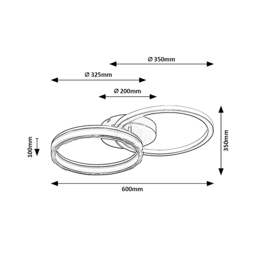 Rabalux - LED stmievateľné stropné svietidlo LED/38W/230V 3000-6500K 60x35 cm + diaľkové ovládanie
