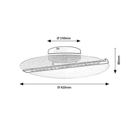 Rabalux - LED stropné svietidlo LED/20W/230V 3000 pr. 41 cm čierne/priehľadné