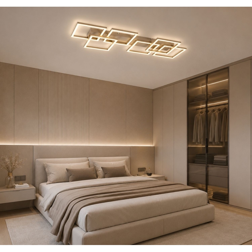 Rabalux - LED stmievateľné stropné svietidlo LED/40W/230V 3000-6500K 33x100 cm zlatá + diaľkové ovládanie