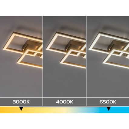 Rabalux - LED stmievateľné stropné svietidlo LED/40W/230V 3000-6500K 33x100 cm zlatá + diaľkové ovládanie