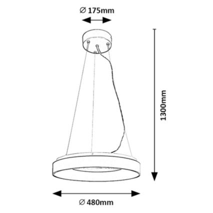 Rabalux - LED Stmievateľný luster na lanku LED/38W/230V 3000-6500K biela + diaľkové ovládanie