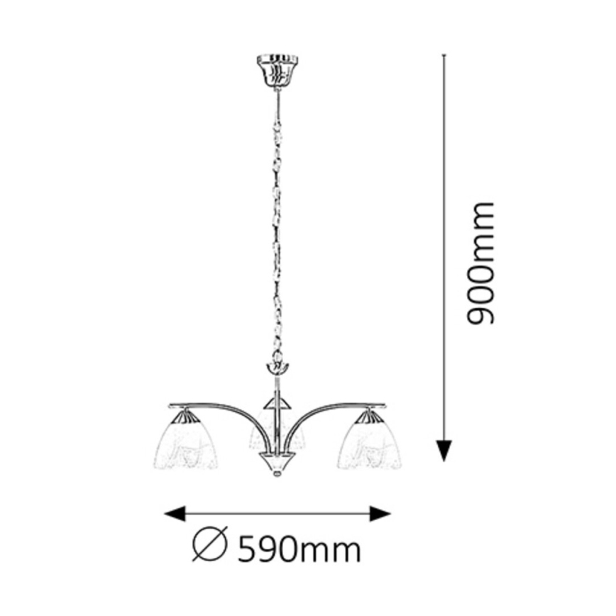 Rabalux - Luster na reťazi 3xE14/40W/230V