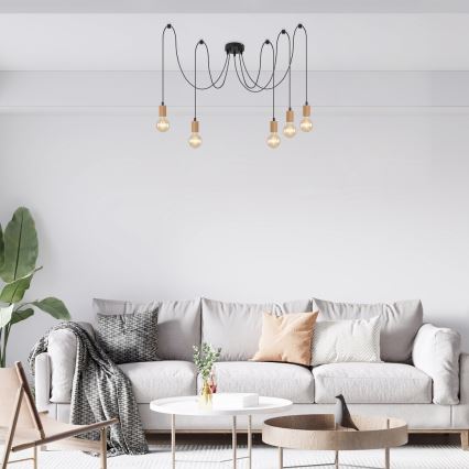 Rabalux - Luster na lanku 5xE27/60W/230V pavúk buk