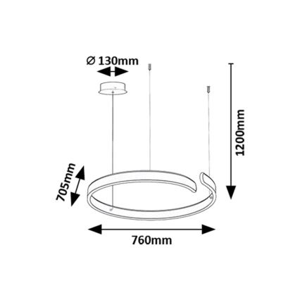 Rabalux - LED Luster na lanku LED/45W/230V 3000/4000/6500K