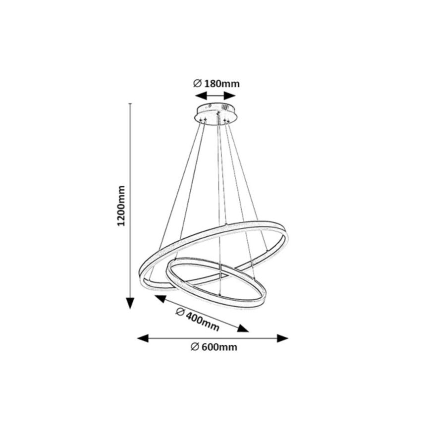 Rabalux - LED stmievateľný závesný luster na lane LED/80W/230V 3000-6500K + diaľkové ovládanie