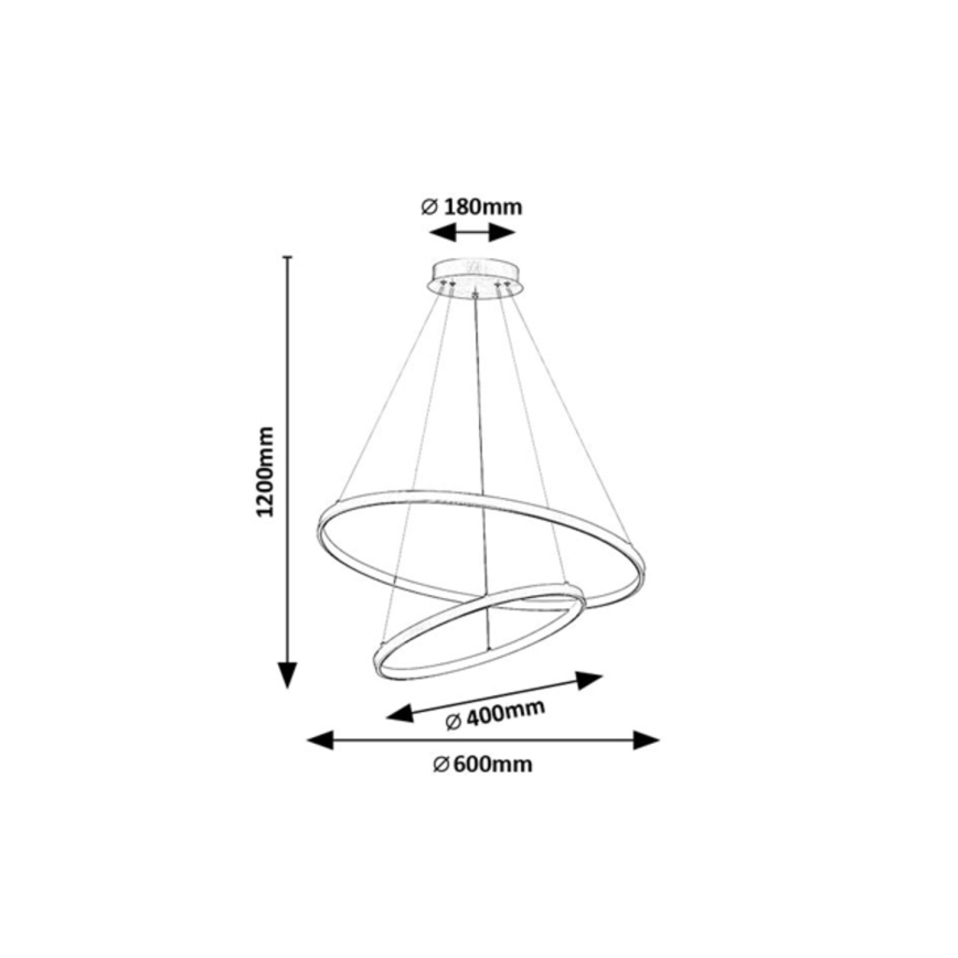 Rabalux - LED stmievateľný luster na lane LED/75W/230V 3000-6500K + diaľkové ovládanie