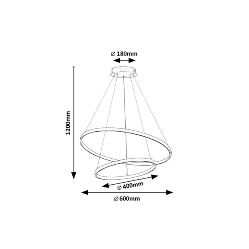 Rabalux - stmievateľný LED luster na lanku LED/75W/230V 3000-6500K + diaľkové ovládanie