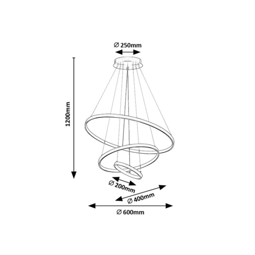 Rabalux - LED stmievateľný luster na lanku LED/90W/230V 3000-6500K + diaľkový ovládač