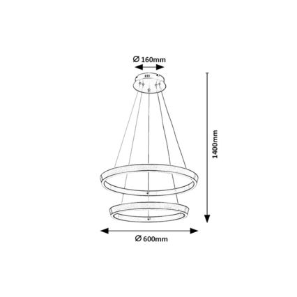 Rabalux - LED Stmievateľný luster na lanku LED/45W/230V 3000-6500K + diaľkové ovládanie