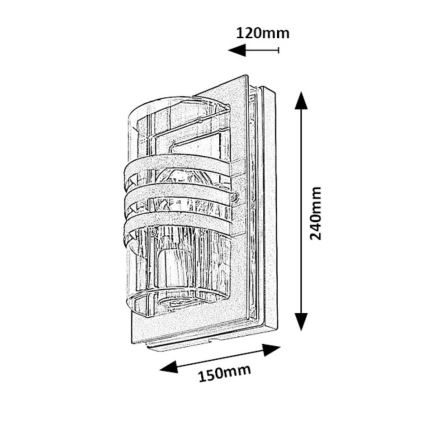Rabalux - Vonkajšie nástenné svietidlo 1xE27/40W/230V IP44