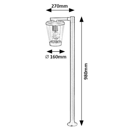 Rabalux - Vonkajšia lampa 1xE27/40W/230V IP44