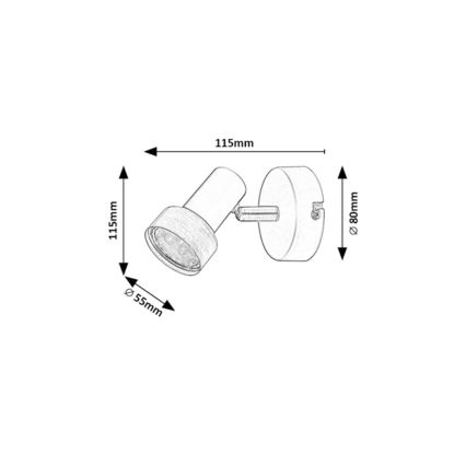 Rabalux - Nástenné bodové svietidlo 1xGU10/50W/230V