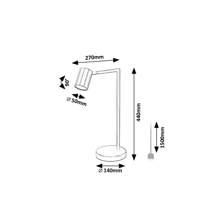 Rabalux - Stolná lampa 1xGU10/5W/230V čierna