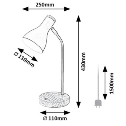 Rabalux - Stolná lampa 1xE14/25W/230V kaučukovník