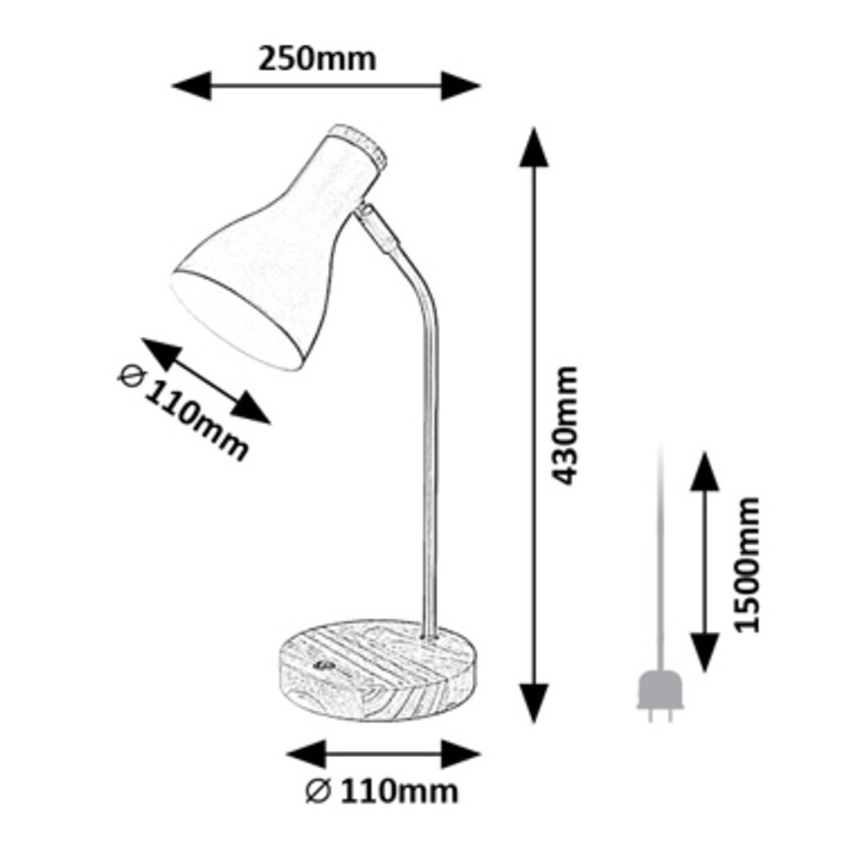 Rabalux - Stolná lampa 1xE14/25W/230V kaučukovník