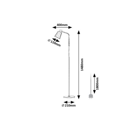 Rabalux - Stojacia lampa 1xE27/40W/230V