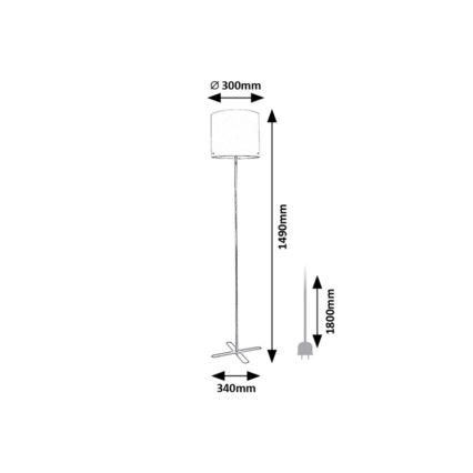 Rabalux - Stojacia lampa 1xE27/40W/230V biela/strieborná