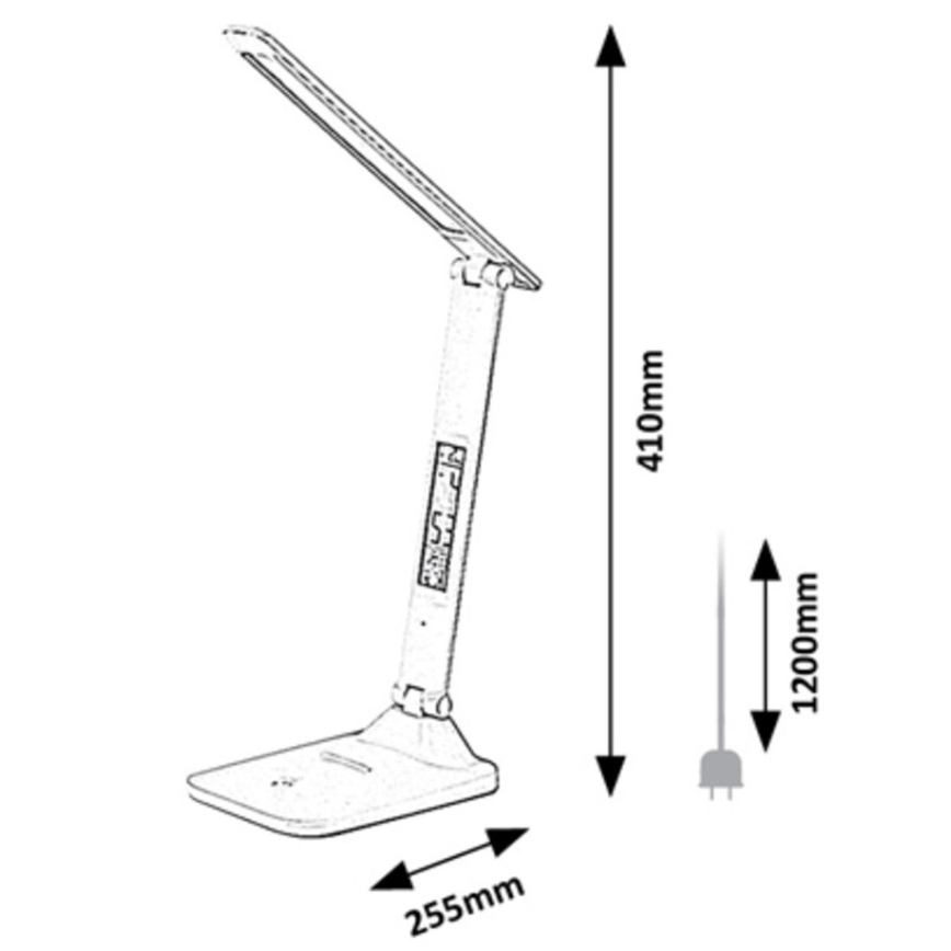 Rabalux - LED Stmievateľná stolná lampa s displejom LED/5W/5V 2600mAh 3000-6000K
