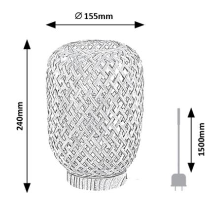 Rabalux - Stolná lampa 1xE14/25W/230V ratan