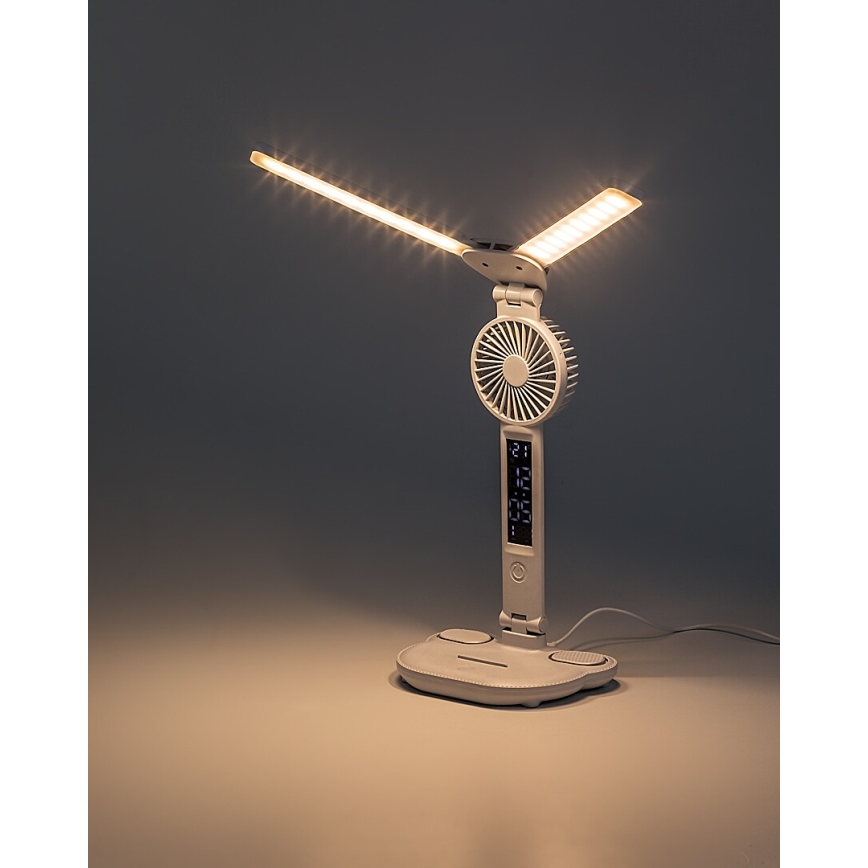Rabalux - LED Stmievateľná stolná lampa s ventilátorom LED/7W/5V 3000/4000/6500K