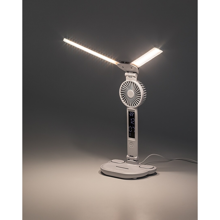 Rabalux - LED Stmievateľná stolná lampa s ventilátorom LED/7W/5V 3000/4000/6500K