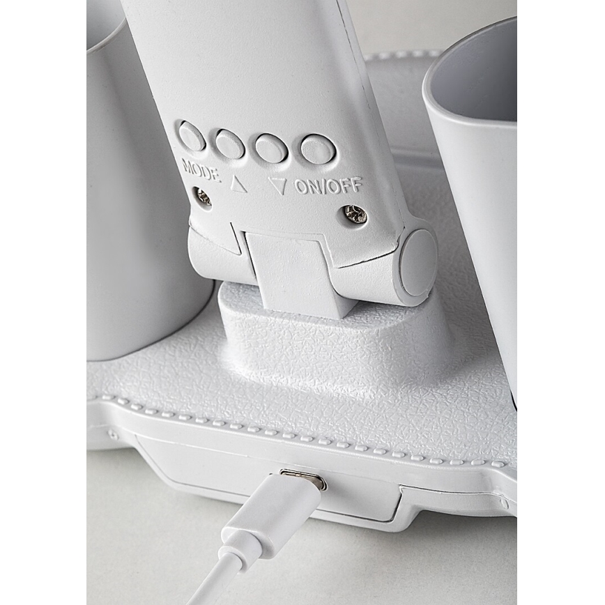Rabalux - LED Stmievateľná stolná lampa s ventilátorom a displejom LED/7W/5V 3000/4000/6500K