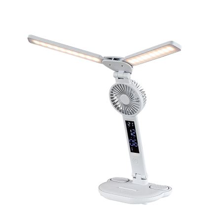 Rabalux - LED Stmievateľná stolná lampa s ventilátorom a displejom LED/7W/5V 3000/4000/6500K