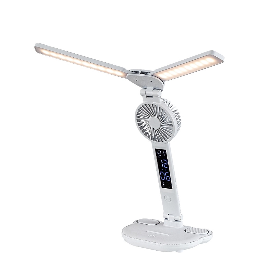 Rabalux - LED Stmievateľná stolná lampa s ventilátorom a displejom LED/7W/5V 3000/4000/6500K