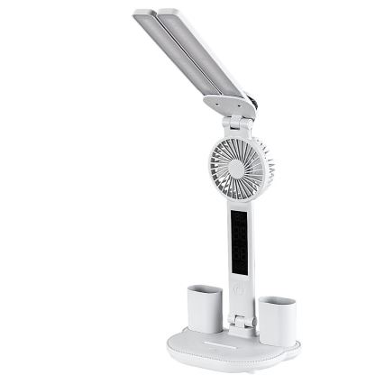 Rabalux - LED Stmievateľná stolná lampa s ventilátorom a displejom LED/7W/5V 3000/4000/6500K