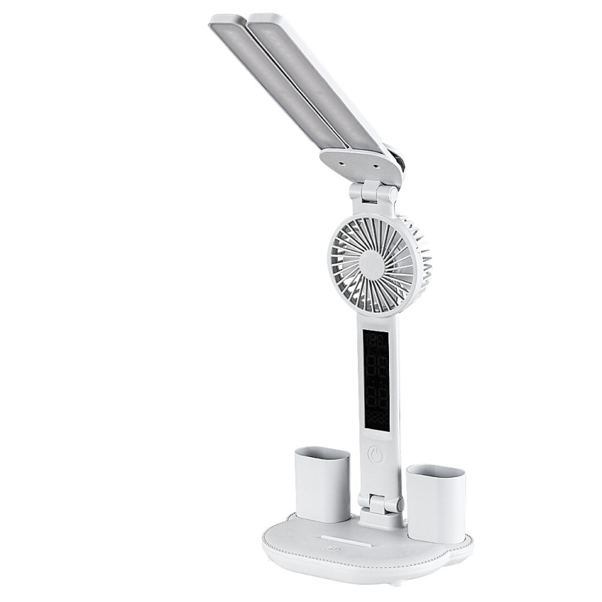Rabalux - LED Stmievateľná stolná lampa s ventilátorom a displejom LED/7W/5V 3000/4000/6500K