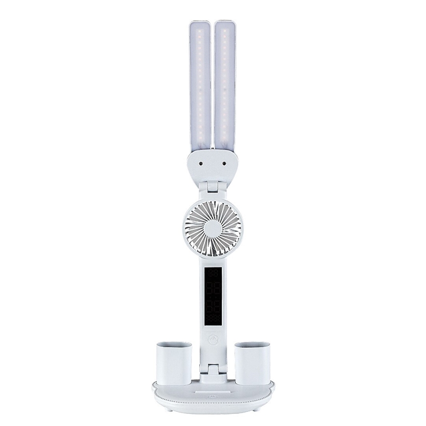 Rabalux - LED Stmievateľná stolná lampa s ventilátorom a displejom LED/7W/5V 3000/4000/6500K