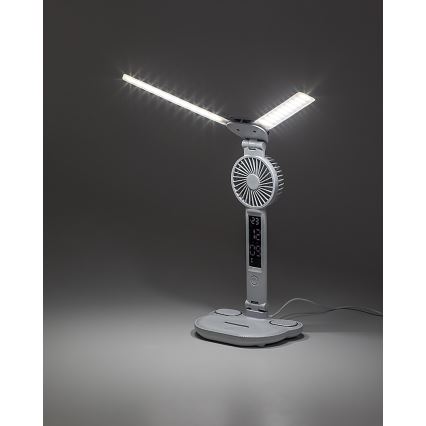Rabalux - stmievateľná stolná LED lampa s ventilátorom a LED displejom/7W/5V 3000/4000/6500K