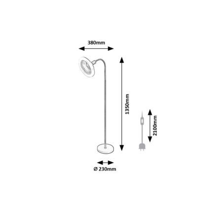 Rabalux - LED stmievateľná stojacia lampa s ventilátorom 1xE27/16W/230V 3000-6500K