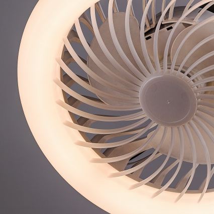 Rabalux - LED stmievateľná stojacia lampa s ventilátorom pr. 30 cm 1xE27/16W/230V 3000-6500K + diaľkové ovládanie