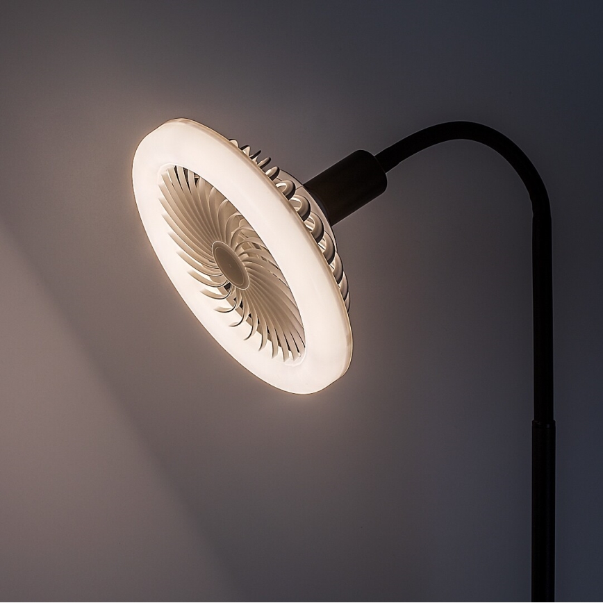 Rabalux - LED stmievateľná stojacia lampa s ventilátorom pr. 30 cm 1xE27/16W/230V 3000-6500K + diaľkové ovládanie
