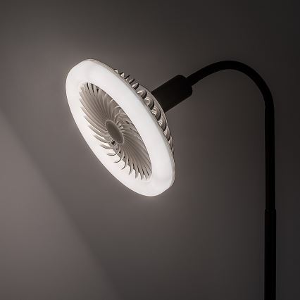 Rabalux - LED stmievateľná stojacia lampa s ventilátorom pr. 30 cm 1xE27/16W/230V 3000-6500K + diaľkové ovládanie