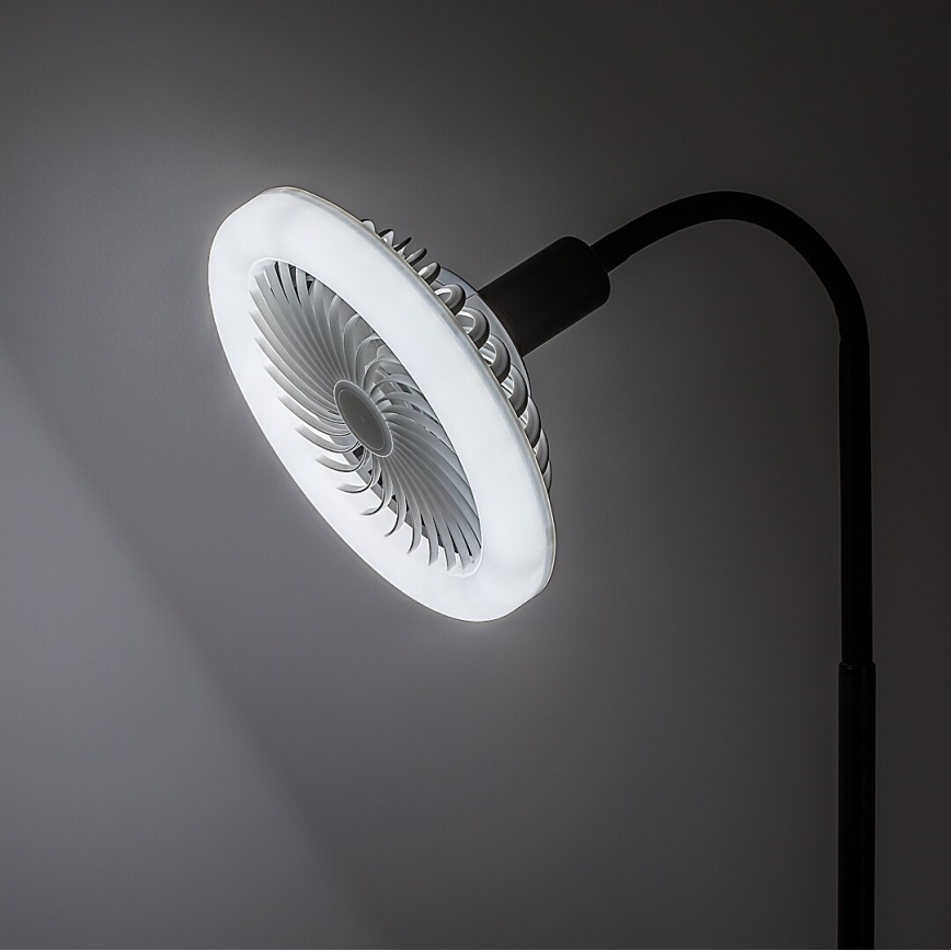 Rabalux - LED stmievateľná stojacia lampa s ventilátorom pr. 30 cm 1xE27/16W/230V 3000-6500K + diaľkové ovládanie